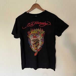 Ed Hardy Christian Audigier Black Dragon Eagle Tattoo Graphic T-Shirt Mens M